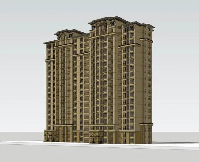 Sketchup Residential Model | High rise Residential Buildings, Residential Buildings, European Style, Classical Style