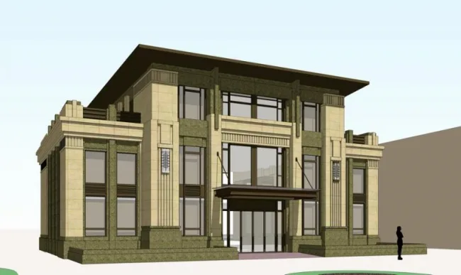 Sketchup Business Model | Multi story clubhouse, commercial building, neoclassical style