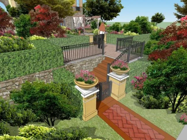 Sketchup Landscape Model | Community Landscape, Residential Landscape, Classical Style