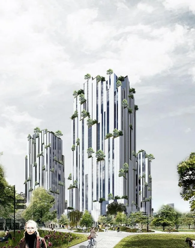 Sketchup Complex Model | Super High rise Commercial Complex, Modern Style, Office Hotel, Residential