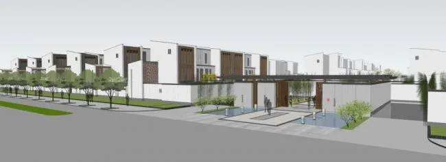 Sketchup Villa Model | Row Villa, New Chinese Style, Oriental Neoclassical