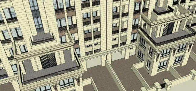 SketchUp Residential Model: Multi-Story Classical Style Home