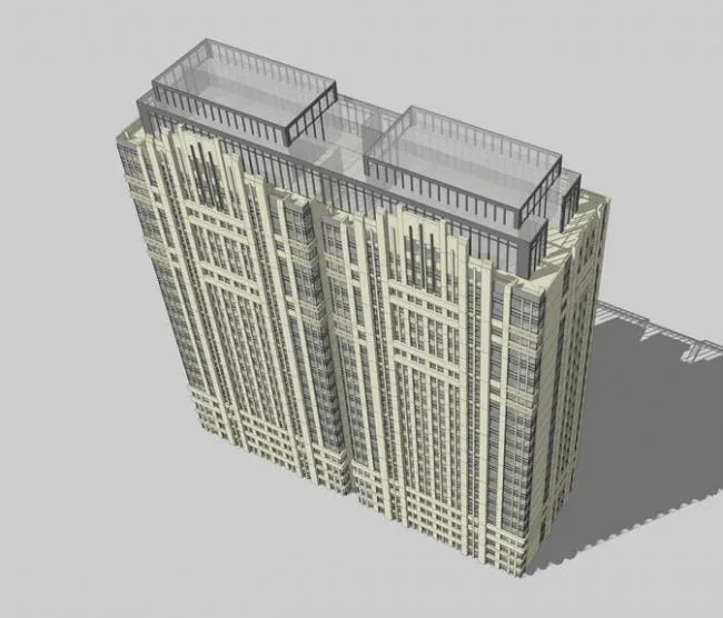 Sketchup Residential Model | High rise Residential Buildings, Artdeco Style, Residential Buildings