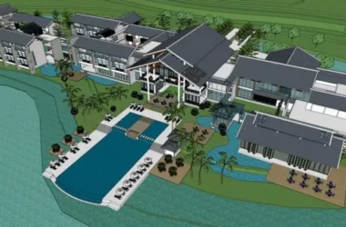 SketchUp Model: Multi-Story Chinese-Style Resort Hotel Cluster-BIM WORLD