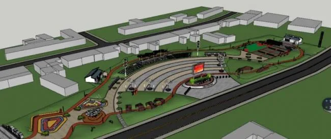 Sketchup Landscape Model | Horticultural Square Landscape, Modern Style