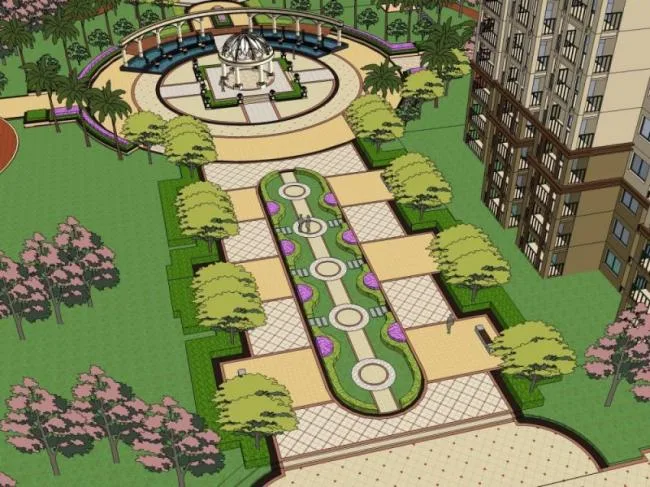 Sketchup Landscape Model | Community Landscape, Residential Landscape, Classical Style