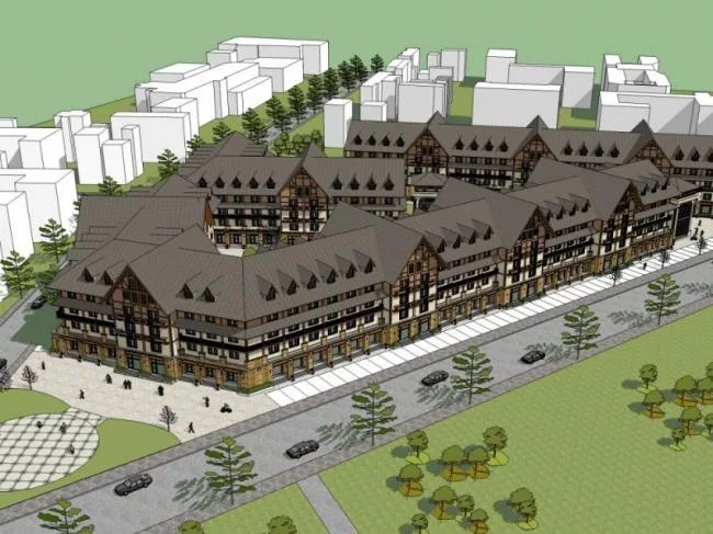 Sketchup Residential Model | Multi story Residential, Ground Floor Commercial, Classical Style