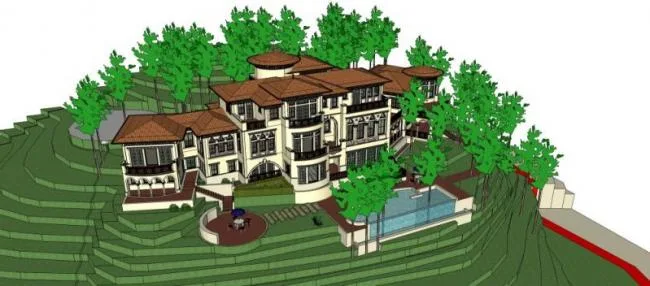 Sketchup Business Model | Multi story Clubhouse, Classical Style