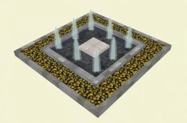 SketchUp Material Model: Water Fountain Landscape Components-BIM WORLD