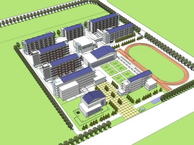 Sketchup School Model | Multi story School, Campus Educational Architecture, Modern Style