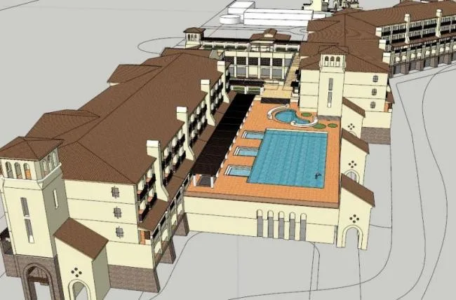 Sketchup Hotel Model | Multi story Hotel, Spanish Style, Classical Style