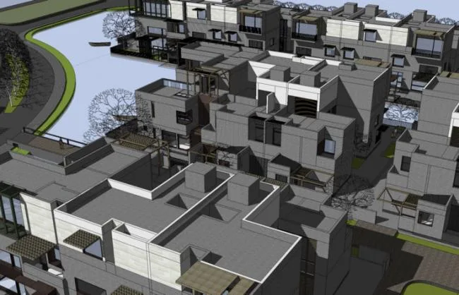 Sketchup Villa Model | Row Villa, Shenzhen Vanke Fifth Park, New Chinese Style, Huizhou Architecture