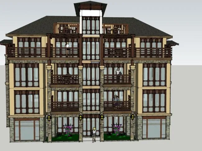 Sketchup Residential Model | Multi story Residence, Classical Style