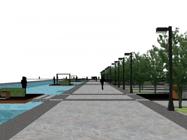 Sketchup Landscape Model | Waterfront Landscape, Modern Style
