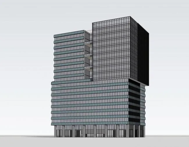 Modern High-Rise Office Building Sketchup Model