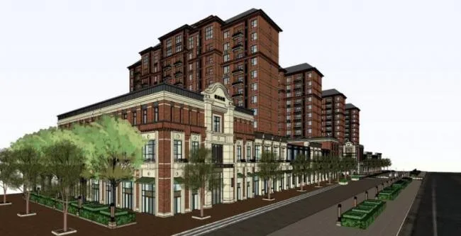 Sketchup Residential Model | High rise residential, street side commercial, classical style