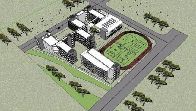 Sketchup School Model | Multi story Elementary School, Campus Educational Architecture, Modern Style
