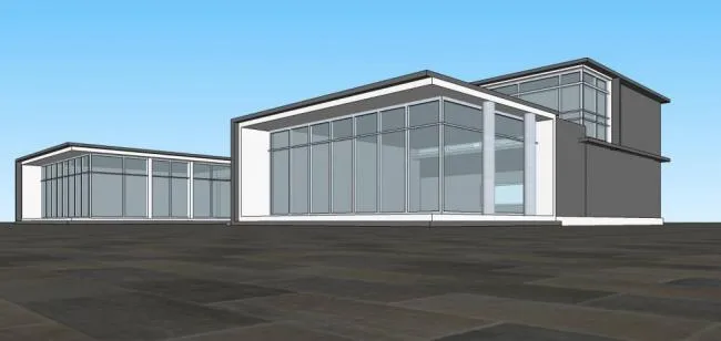 Sketchup Business Model | Multi story clubhouse, commercial building, modern style