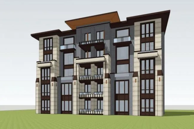Sketchup Residential Model | Multi story residential villa, neoclassical style, residential building