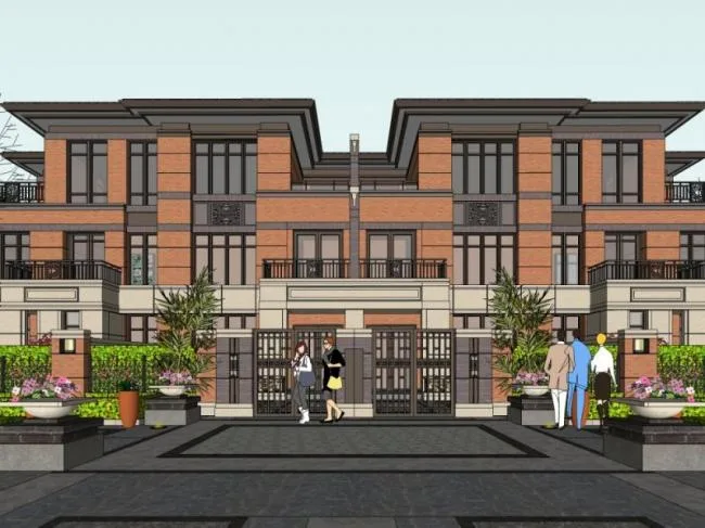 Sketchup Villa Model | Twin Villa, Modern Style