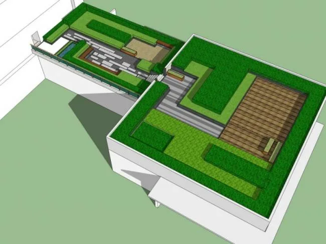 Modern Roof Garden Design in SketchUp: Landscape Modeling Guide