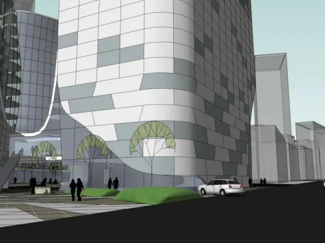 Sketchup Complex Model | Multi story High rise Mixed Commercial Complex, Office, Modern Style