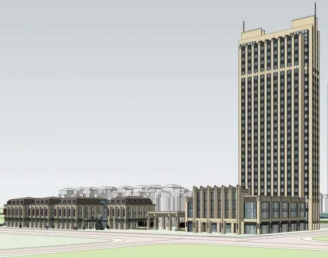 Sketchup Office Model | High rise Office Building, Neoclassical Style