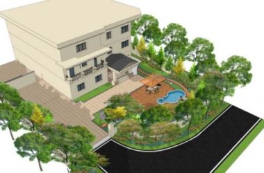 European Courtyard Garden Design in SketchUp Landscape Model-BIM WORLD