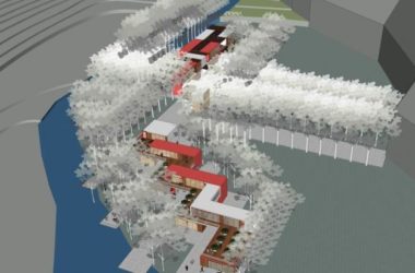 SketchUp Business Model: Modern Commercial Design for Park Catering Street-BIM WORLD