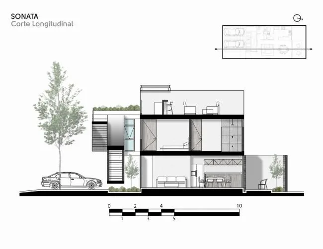 BIM Architecture | Sonata Room, using stairs to create intersecting public and private spaces/Arkham Projects