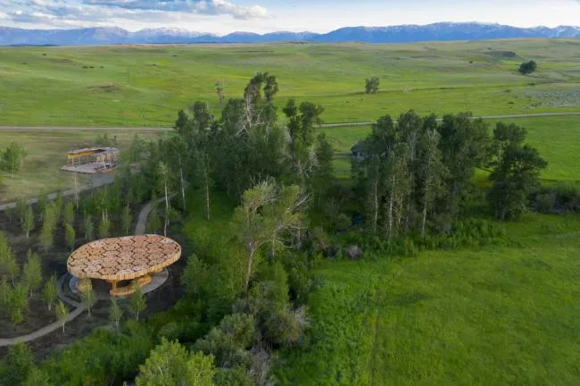 BIM Architecture | Carved Wood Bundle, Caring for Tranquility: Tippet Rise Art Exhibition Pavilion/K é r é Architecture