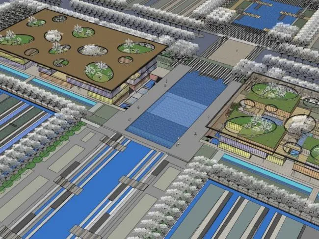 Sketchup Business Model | Multi story commercial building, modern style