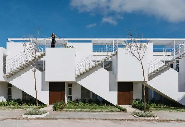 BIM Architecture | Sonata Room, using stairs to create intersecting public and private spaces/Arkham Projects