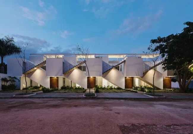 BIM Architecture | Sonata Room, using stairs to create intersecting public and private spaces/Arkham Projects