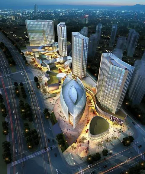 Sketchup Complex Model | Commercial Complex, High rise Office Building, Commercial Street, Square, Modern Style