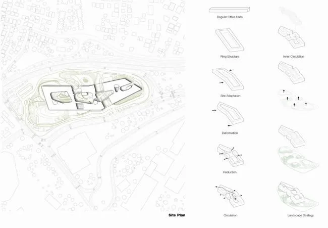 BIM Architecture | A Glass Box Gently Lying on a Hill: Galanti Bank Technology Park/ERA Architects