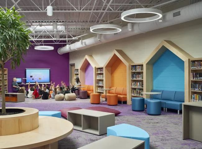 BIM Architecture | Open Interaction, Incorporating Geometric Elements: Rockford Public Elementary School/CannonDesign
