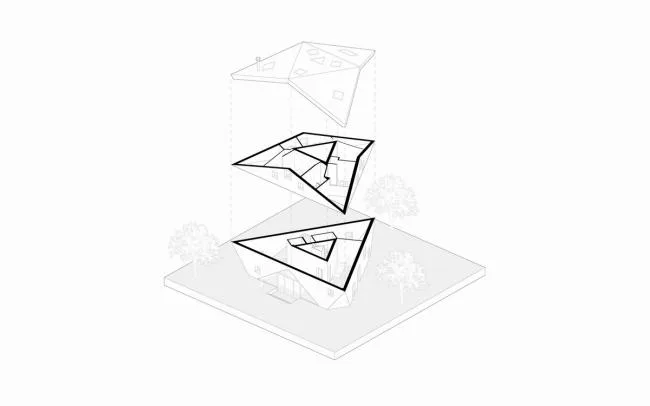 BIM Architecture | Triangular Room with Back to Back Surrounding Integration/Urban Agency