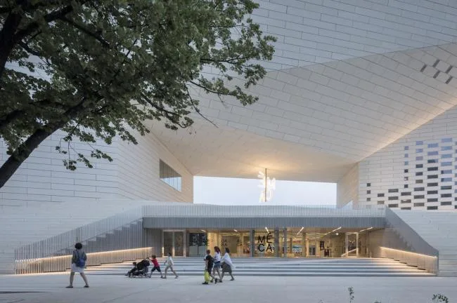 BIM Architecture | 'M É CA Cultural, Economic and Creative Center', Material Texture of Sandblasting Concrete/BIG