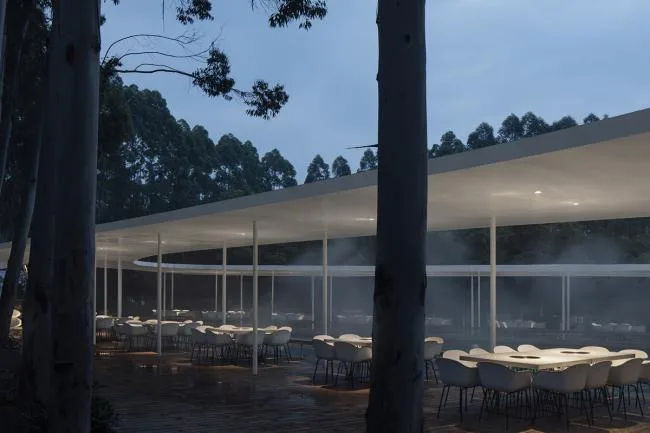 BIM Architecture | Clouds and Clouds, Ribbon Transcendence: Cloud Mirror · Flower Garden Warm Pot Restaurant/Muda Architecture