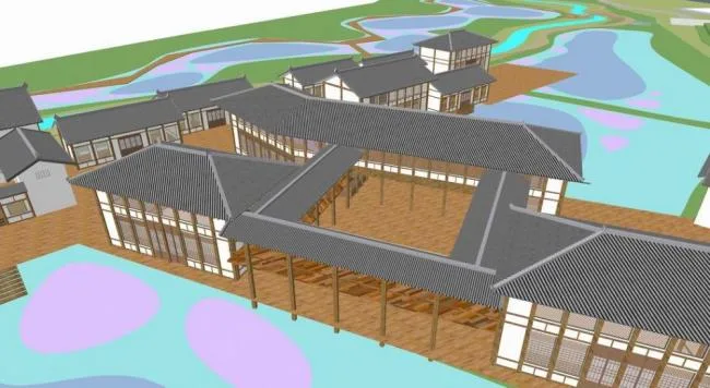 Sketchup Business Model | Commercial Street, Chinese Style