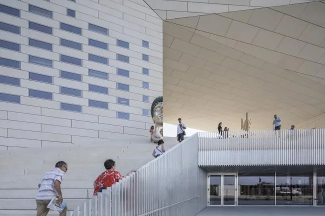 BIM Architecture | 'M É CA Cultural, Economic and Creative Center', Material Texture of Sandblasting Concrete/BIG