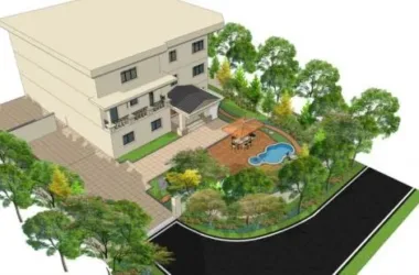 European Courtyard Garden Design in SketchUp Landscape Model-BIM WORLD