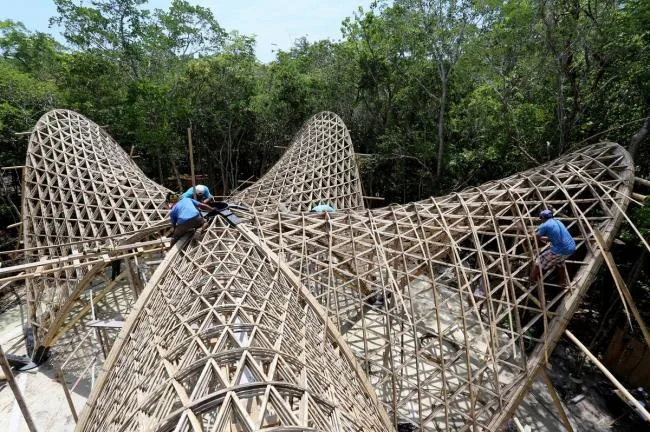 BIM Architecture | Luum Temple, Natural Beauty under Bamboo Parameter Digitization/CO-LAB Design Office