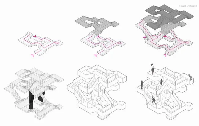 BIM Architecture | Maze of Overlapping and Interweaving - Ten Katas/Supermachine Studio
