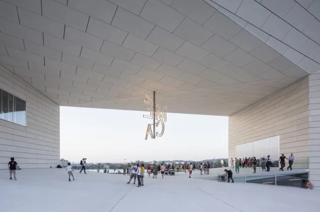 BIM Architecture | 'M É CA Cultural, Economic and Creative Center', Material Texture of Sandblasting Concrete/BIG