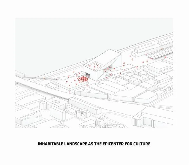 BIM Architecture | 'M É CA Cultural, Economic and Creative Center', Material Texture of Sandblasting Concrete/BIG