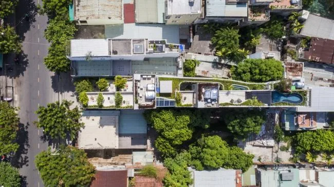 BIM Architecture | Quiet and lush, staggered terraced roofs: Vietnam Flower Garden Apartments/Ho Khue Architects