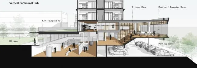 BIM Architecture | Design of the Dormitory Building for the Chinese Year and Night School in Hong Kong (Competition Plan)/AG Huichuang International