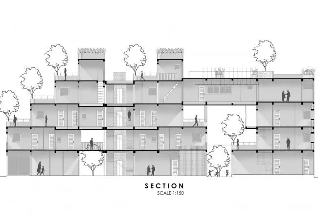 BIM Architecture | Quiet and lush, staggered terraced roofs: Vietnam Flower Garden Apartments/Ho Khue Architects